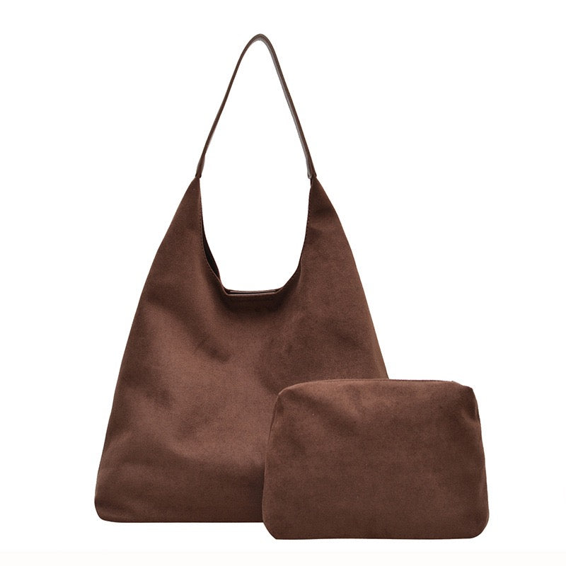 Andrea 2-in-1 Suede Hobo Shoulder Bag