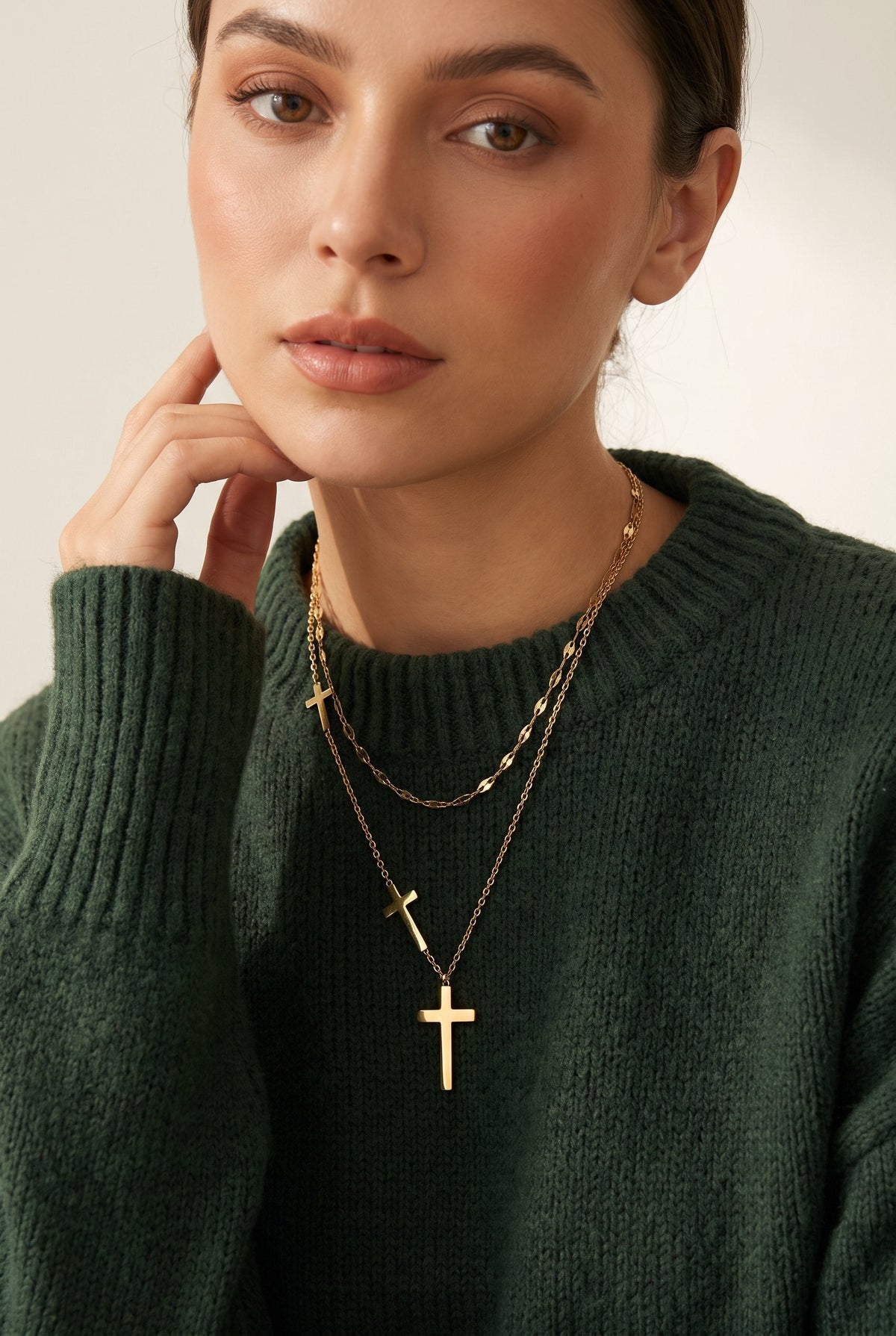 The Divine Layers Cross Necklace