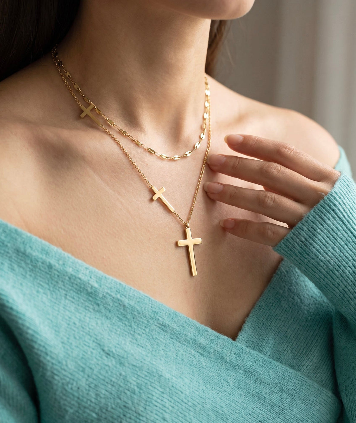 The Divine Layers Cross Necklace