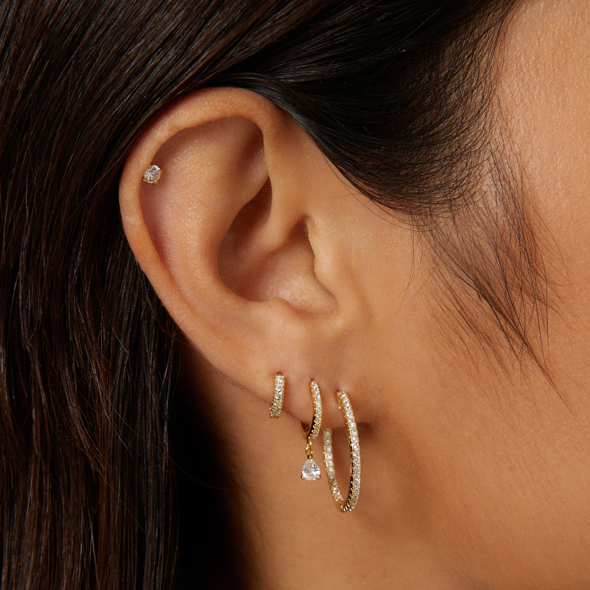 The Sparkle Huggie Hoops