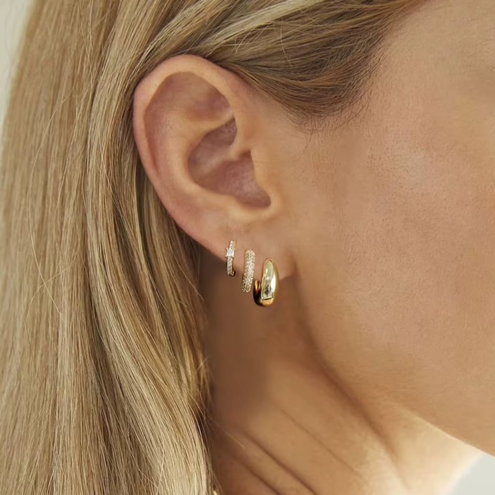 Dainty Huggie Hoop Earrings -3 Pairs